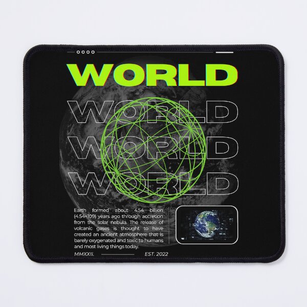 Item preview, World Typography Design - Earth and Modern Graphics Art - black designed and sold by danfreeze.