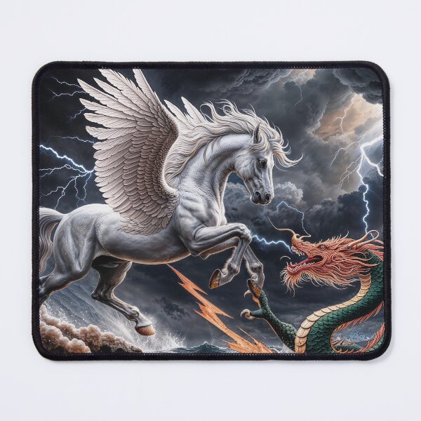 Item preview, Greek Style Pegasus Fighting Chinese Dragon designed and sold by Skye Ryan-Evans.