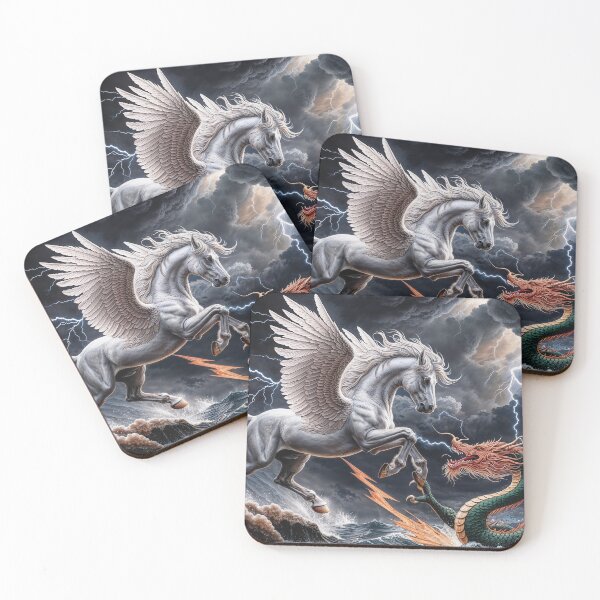 Item preview, Greek Style Pegasus Fighting Chinese Dragon designed and sold by Skye Ryan-Evans.