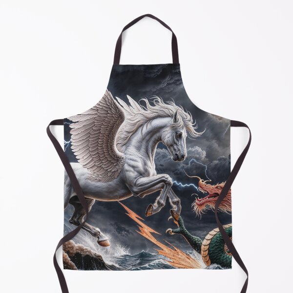 Item preview, Greek Style Pegasus Fighting Chinese Dragon designed and sold by Skye Ryan-Evans.
