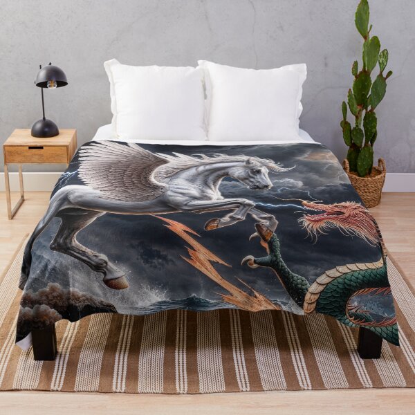 Item preview, Greek Style Pegasus Fighting Chinese Dragon designed and sold by Skye Ryan-Evans.