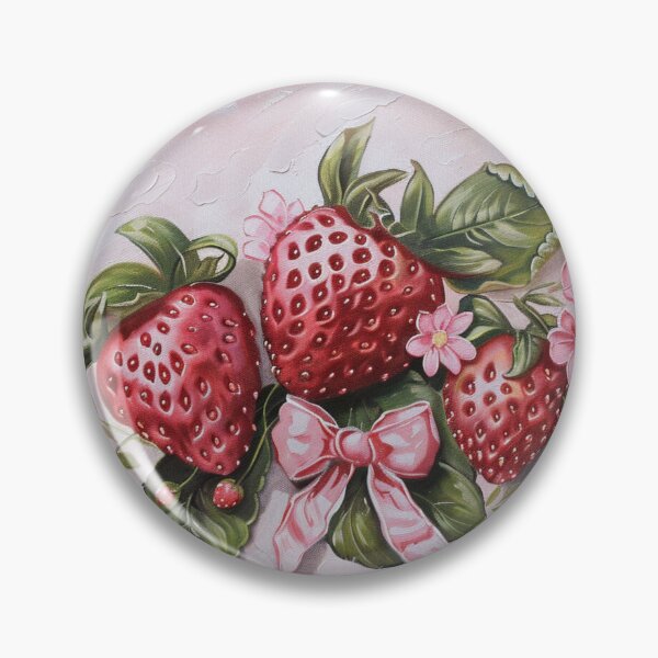 Item preview, cute cottagecore whimsical strawberry pattern designed and sold by cottagecorococo.