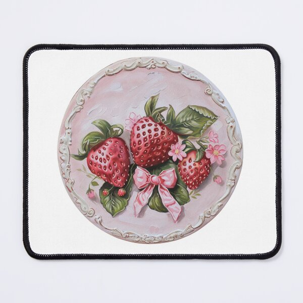 Item preview, cute cottagecore whimsical strawberry pattern designed and sold by cottagecorococo.
