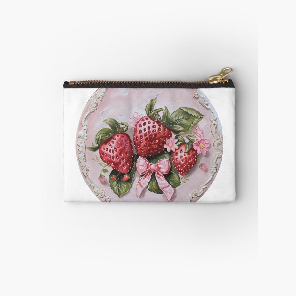 Item preview, cute cottagecore whimsical strawberry pattern designed and sold by cottagecorococo.