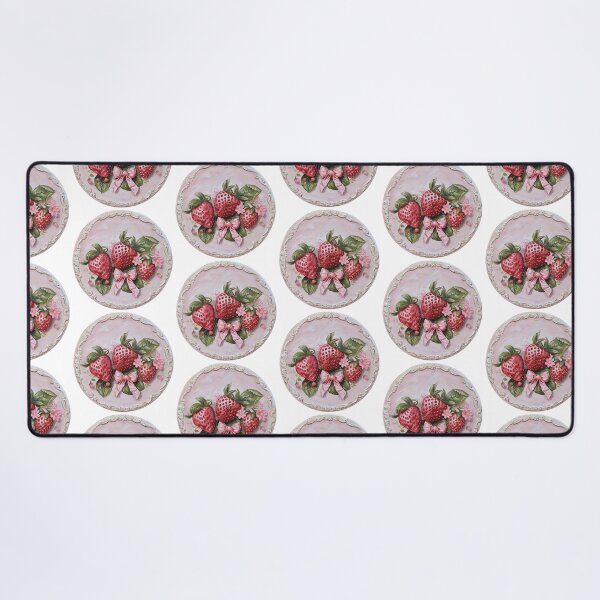 Item preview, cute cottagecore whimsical strawberry pattern designed and sold by cottagecorococo.