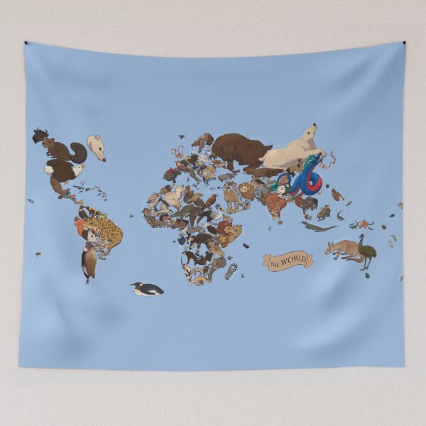 Item preview, Map of the world’s national animals designed and sold by Ibis-Wolfie.