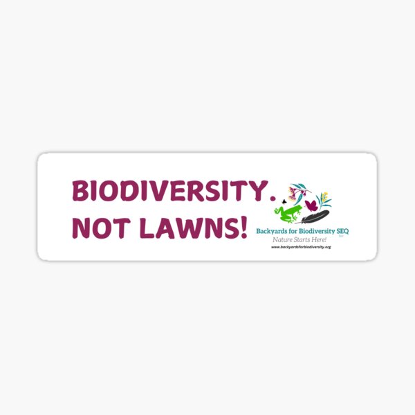 Biodiversity not lawns - purple Sticker