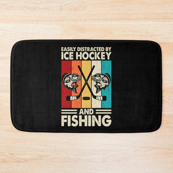Item preview, Easily Distracted By Ice Hokey And Fishing  - Fishing And Nature Lovers  designed and sold by Smix Pixels.