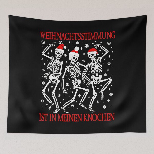 Item preview, Funny Christmas Dancing Skeletons German Christmas Spirit Goth Xmas Holiday Matching  designed and sold by Bad Kitty Designz.