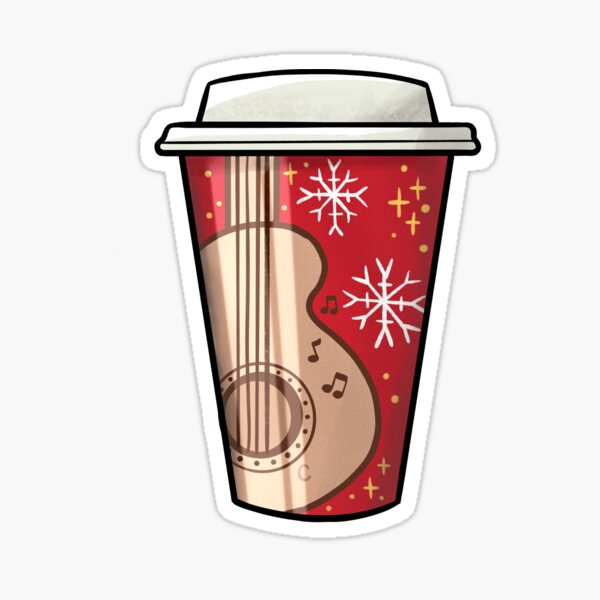 Guitare - Breuvage chaud festif Sticker