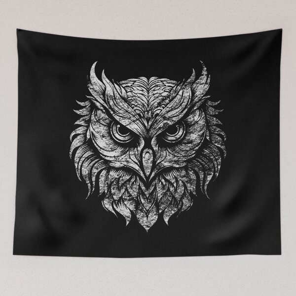 Item preview, Symmetrical Owl Portrait - Textured Illustration designed and sold by RedCaterpillar.