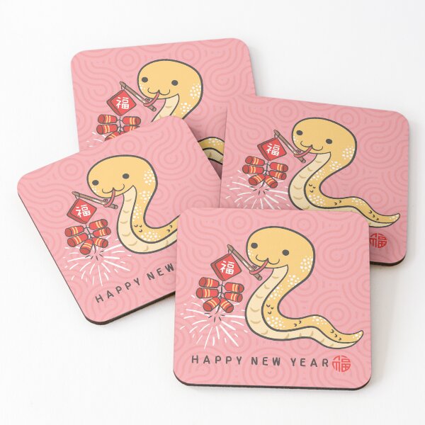 Item preview, Happy Chinese Lunar New Year Cute Snake - Pink designed and sold by Lulupainting.
