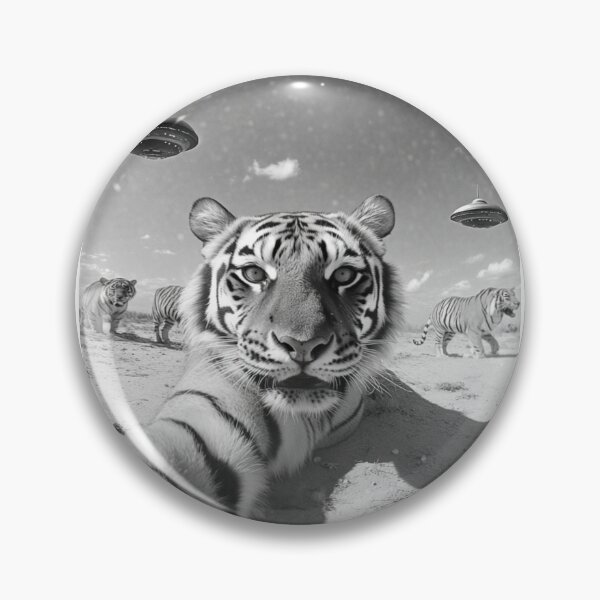 Item preview, Funny Tiger Ufo Selfie designed and sold by nikikeypod.
