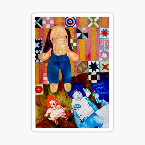 Item preview, snoopy stuffed animal vintage 60s 70s family portrait painting pop art designed and sold by Katie Thomsen.