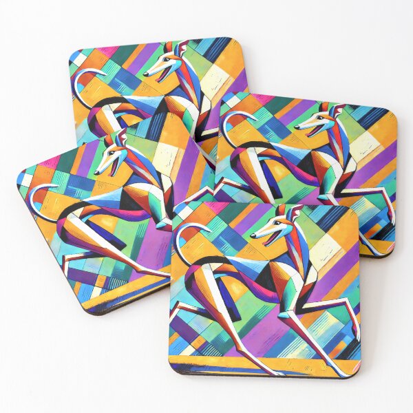 Item preview, Colorful Running Azawakh in Abstract Geometry designed and sold by ChrisButler.