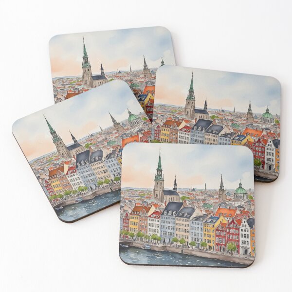 Item preview, Copenhagen Denmark Watercolor designed and sold by Magnolia Valley Art.