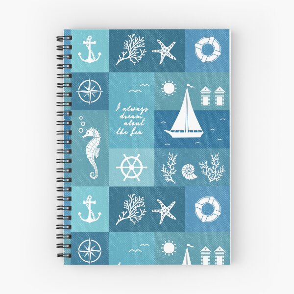 Item preview, Teal Blue Nautical Patterns designed and sold by darkskydelights.
