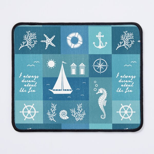 Item preview, Teal Blue Nautical Patterns designed and sold by darkskydelights.