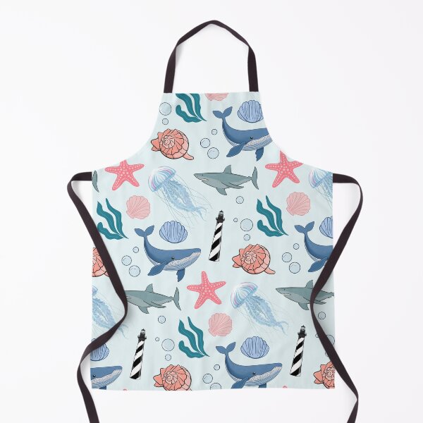 Item preview, Coastal OBX pattern with lighthouse and whelk designed and sold by Fox Swell Media.