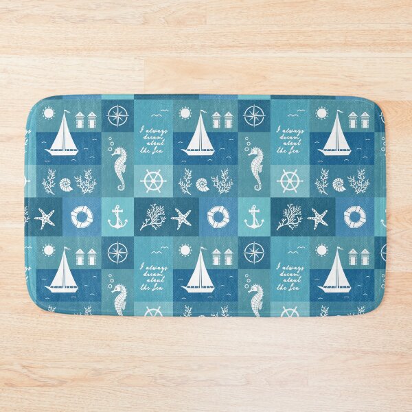 Item preview, Teal Blue Nautical Patterns designed and sold by darkskydelights.