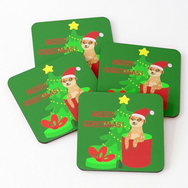 Item preview, merry christmas meerkat santa funny designed and sold by Gossip Rag.