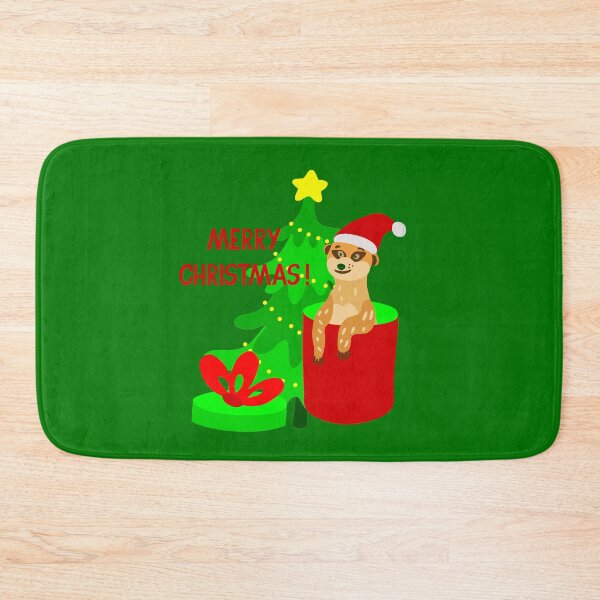 Item preview, merry christmas meerkat santa funny designed and sold by Gossip Rag.