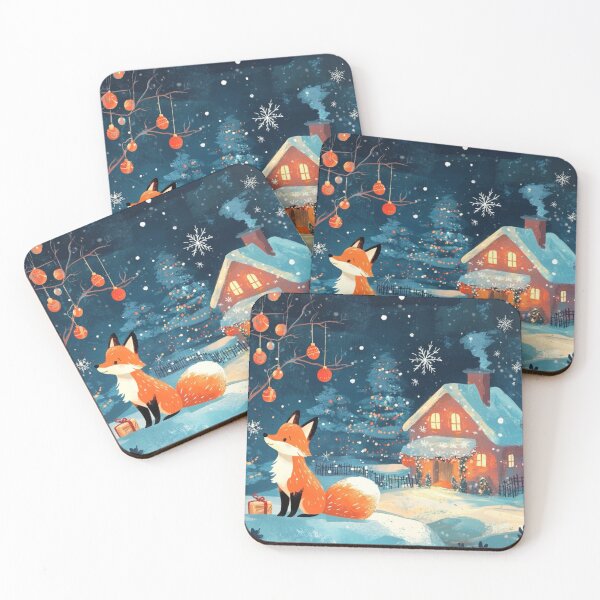 Item preview, Fox Cub Christmas scene  designed and sold by EpicFoxArt.