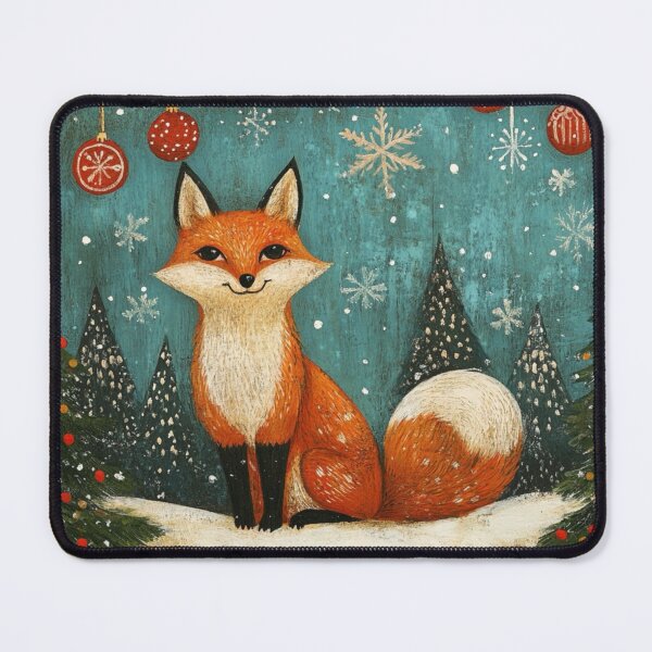 Item preview, Art brut Christmas fox designed and sold by EpicFoxArt.