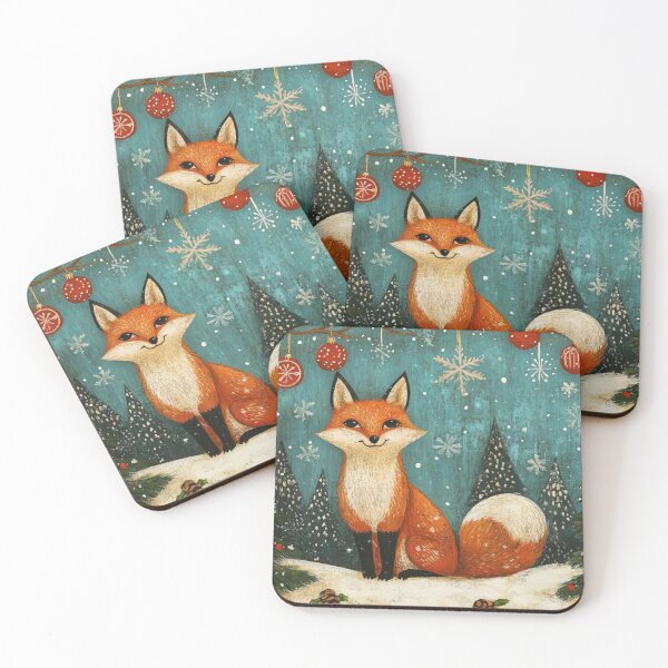 Item preview, Art brut Christmas fox designed and sold by EpicFoxArt.
