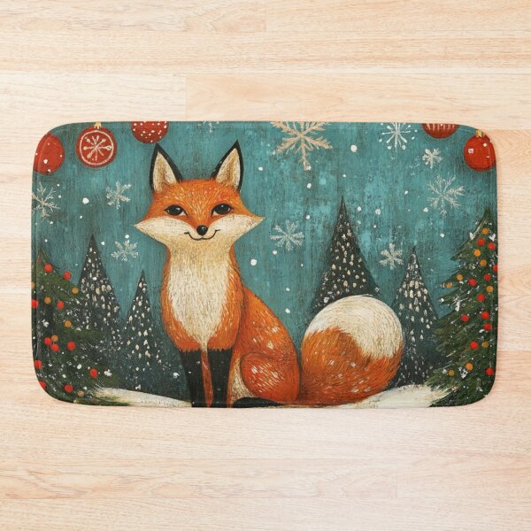 Item preview, Art brut Christmas fox designed and sold by EpicFoxArt.