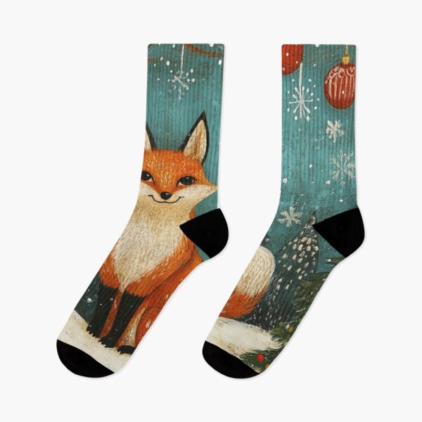 Item preview, Art brut Christmas fox designed and sold by EpicFoxArt.