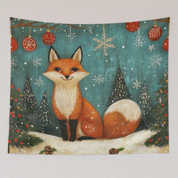 Item preview, Art brut Christmas fox designed and sold by EpicFoxArt.