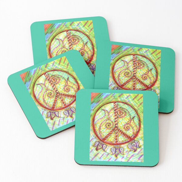 Item preview, Peace Sign No. 2 - Rainbow Pastel and UV Reactive designed and sold by RainbowDoveShop.