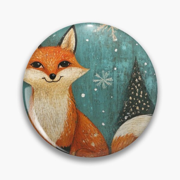 Item preview, Art brut Christmas fox designed and sold by EpicFoxArt.