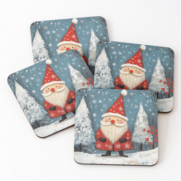 Item preview, Santa Claus in snowy forest scene designed and sold by EpicFoxArt.