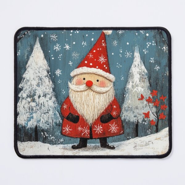 Item preview, Santa Claus in snowy forest scene designed and sold by EpicFoxArt.