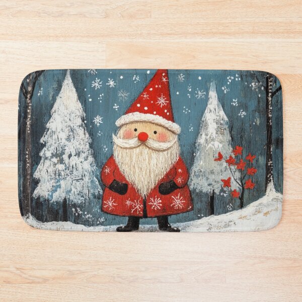 Item preview, Santa Claus in snowy forest scene designed and sold by EpicFoxArt.