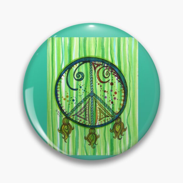 Item preview, Peace Sign No. 3 - Pastel Green and UV Reactive designed and sold by RainbowDoveShop.
