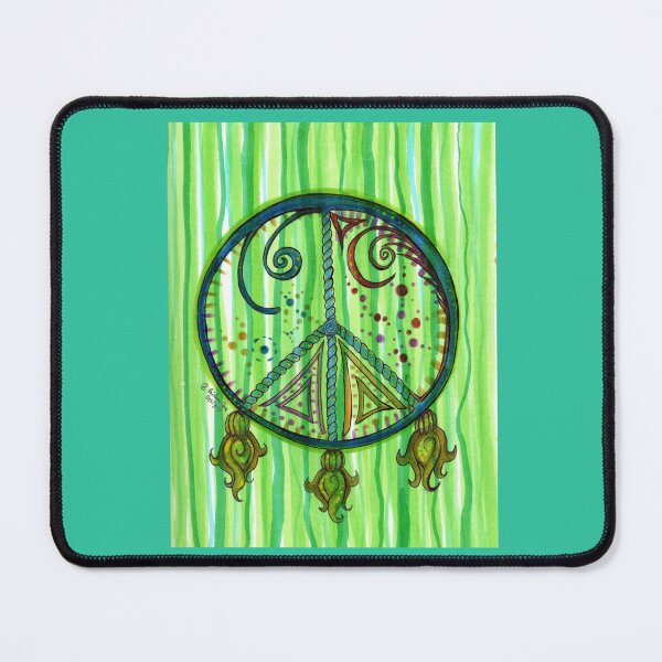 Item preview, Peace Sign No. 3 - Pastel Green and UV Reactive designed and sold by RainbowDoveShop.