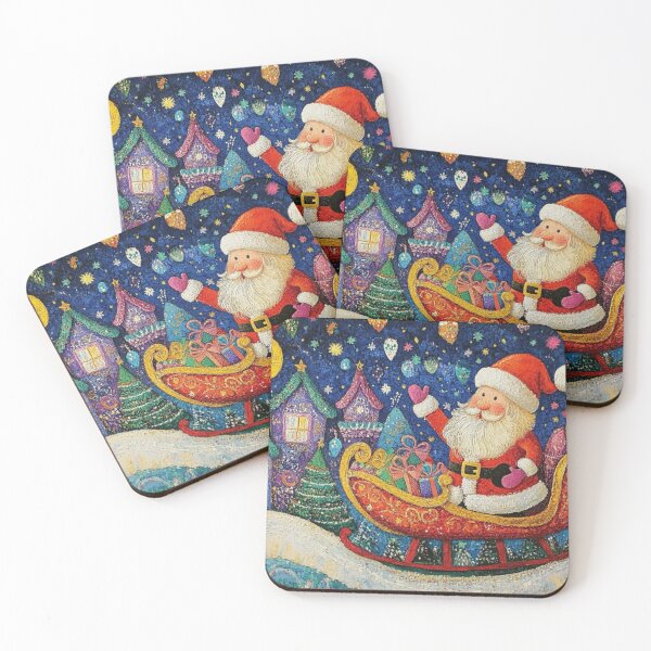 Item preview, Santa in sleigh, Christmas scene designed and sold by EpicFoxArt.