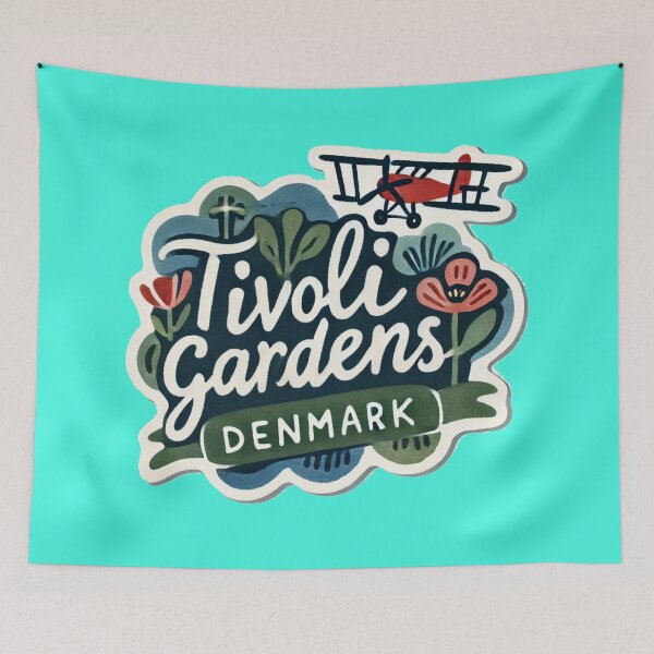Item preview, Tivoli Gardens Denmark Minimalist Sticker Design,   designed and sold by PaintMeWorld.