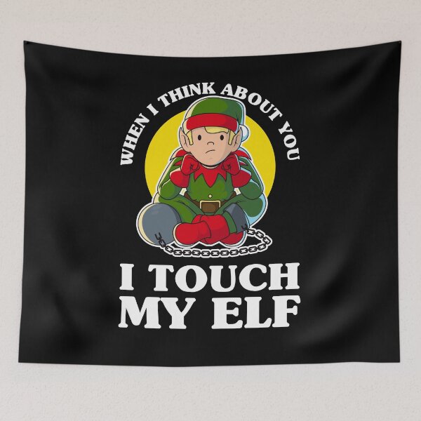 Item preview, Touch my elf - funny Christmas elf designed and sold by messy-nessie.