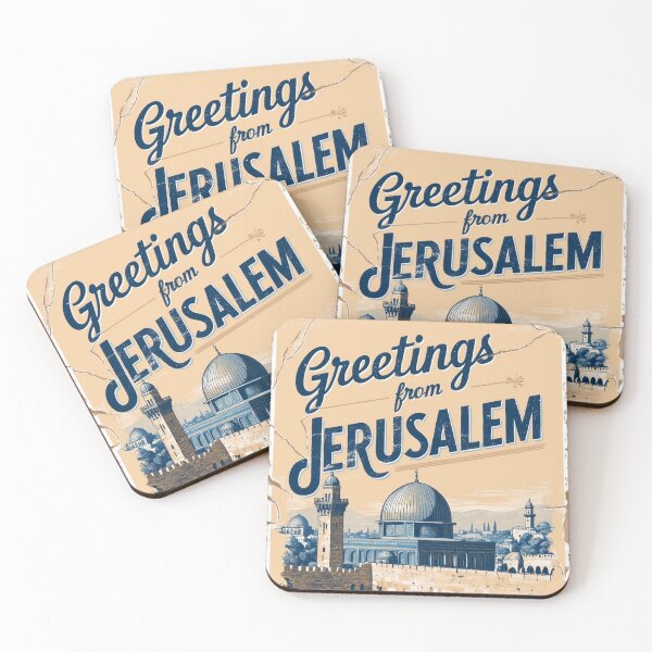 Item preview, Jerusalem Vintage Travel Retro Postcard Design designed and sold by TravelPostcardGems.