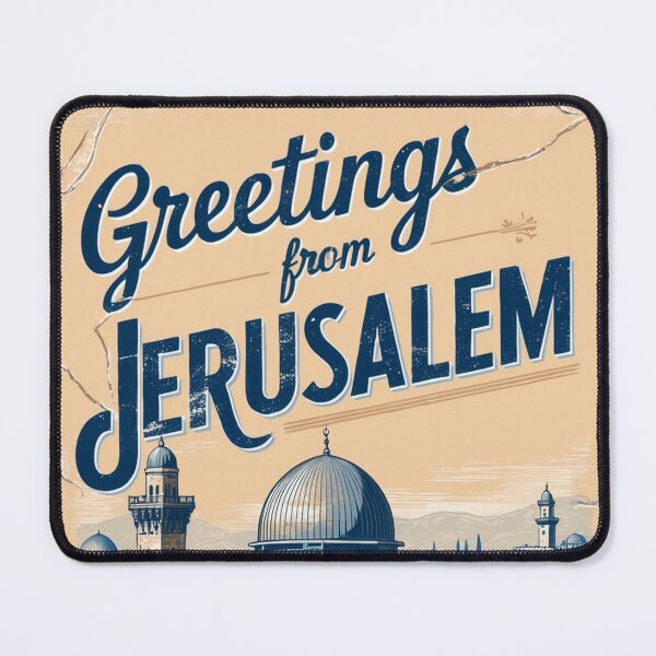 Item preview, Jerusalem Vintage Travel Retro Postcard Design designed and sold by TravelPostcardGems.