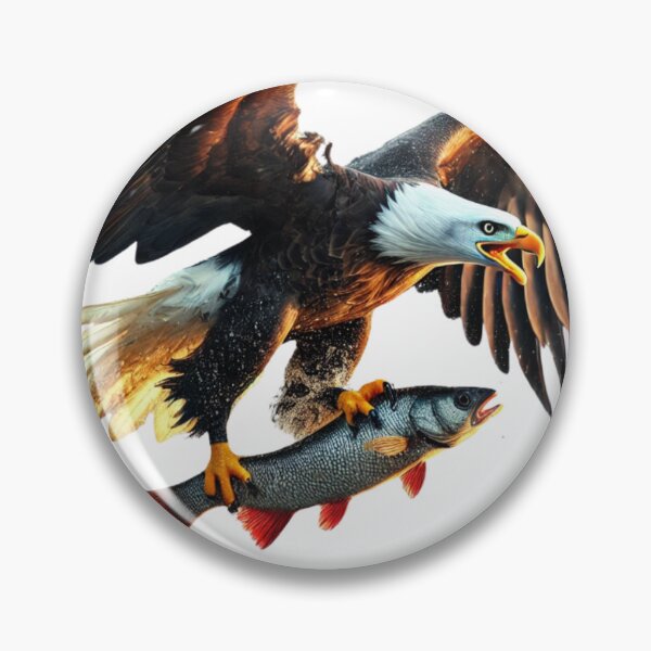 Item preview, Majestic Bald Eagle Catching Fish - Dramatic Action Scene designed and sold by uberjoe.