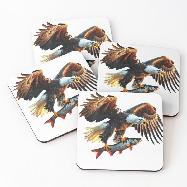Item preview, Majestic Bald Eagle Catching Fish - Dramatic Action Scene designed and sold by uberjoe.