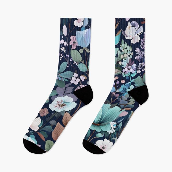 Item preview, A vibrant floral pattern featuring various blossoms and leaves in soft pastel tones on a dark background. designed and sold by PholPol1959.