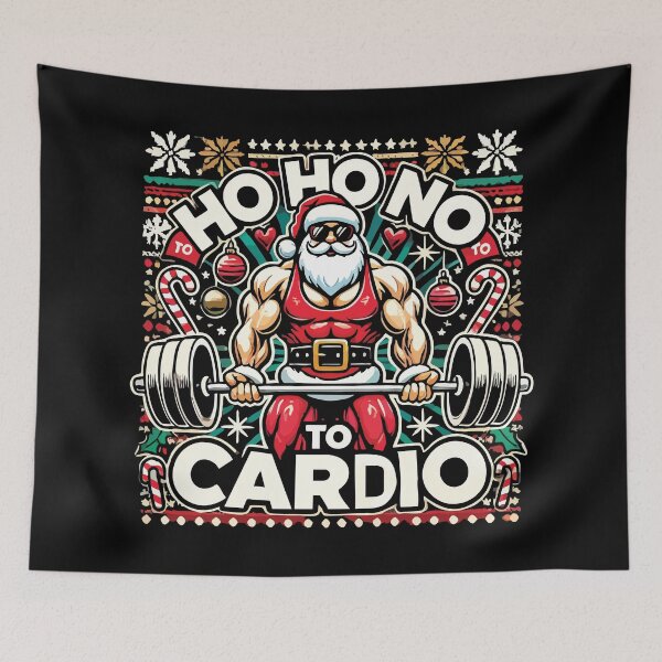 Item preview, Ho Ho No to Cardio - Funny Santa Christmas Gym designed and sold by chantastical.