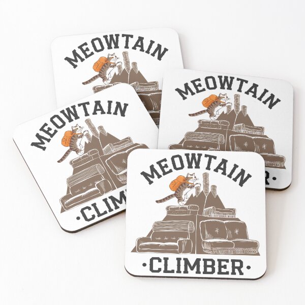 Item preview, Meowtain Climber - Funny Cat Scaling a Mountain designed and sold by PhobosDesign.