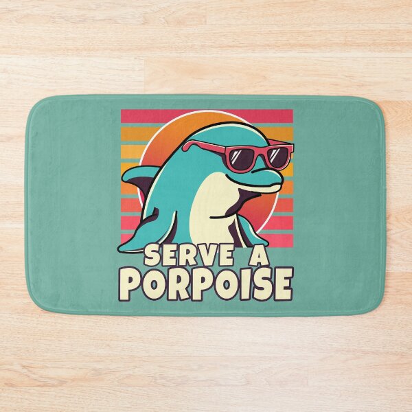 Item preview, Serve a Porpoise Retro Sunset Design designed and sold by Fun Funky Designs.